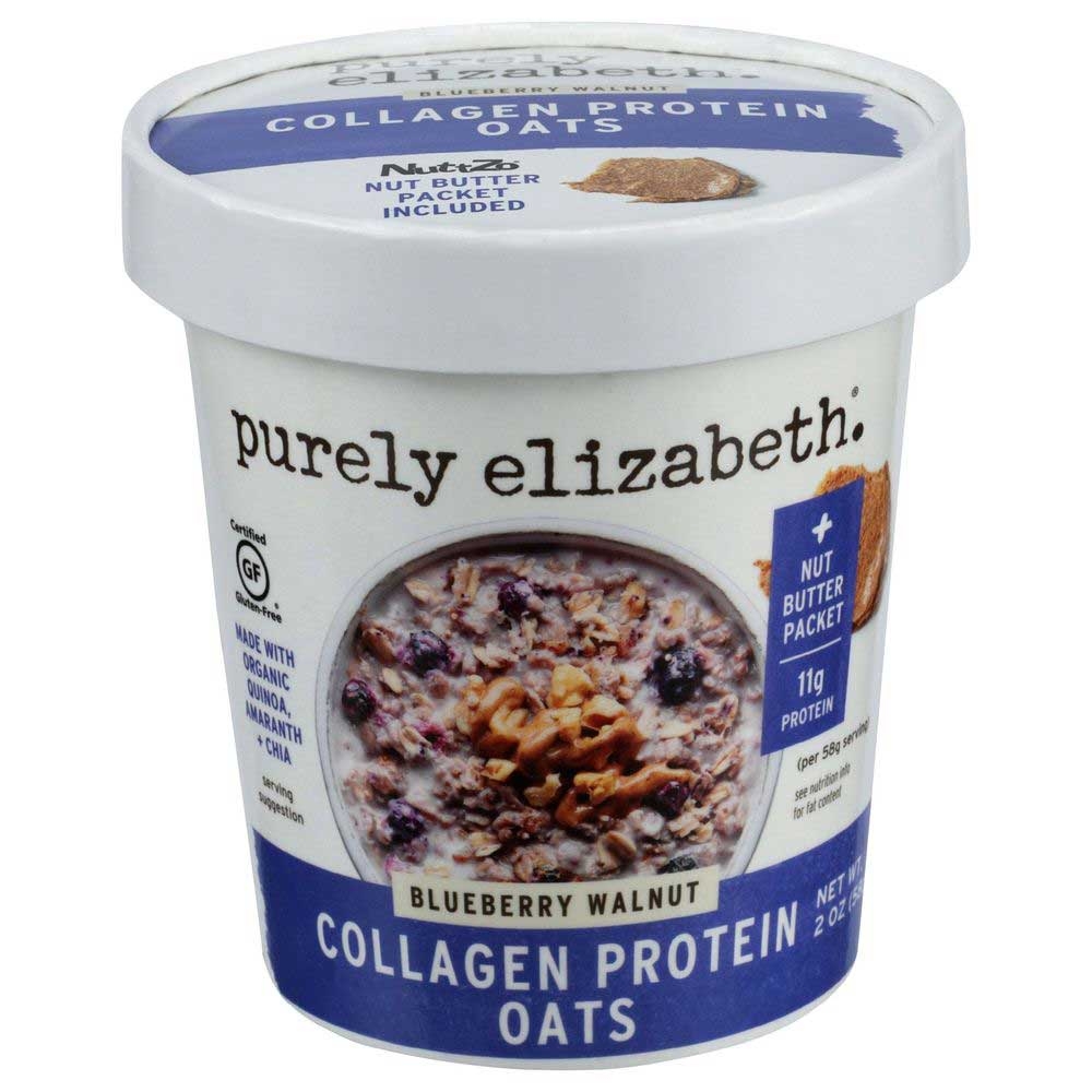 Purely Elizabeth Blueberry Walnut Collagen Protein Oat Cup, 2 Ounce -- 12 per case