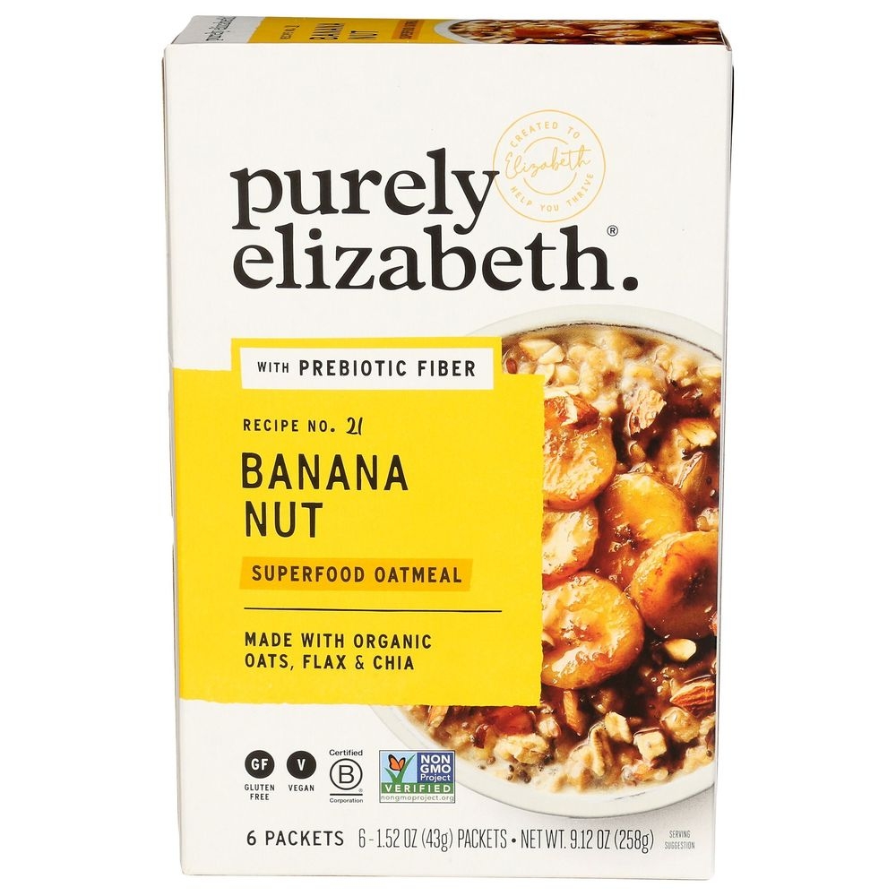 Purely Elizabeth Sugar Free Banana Nut Oatmeal, 9.12 Ounce -- 6 per case