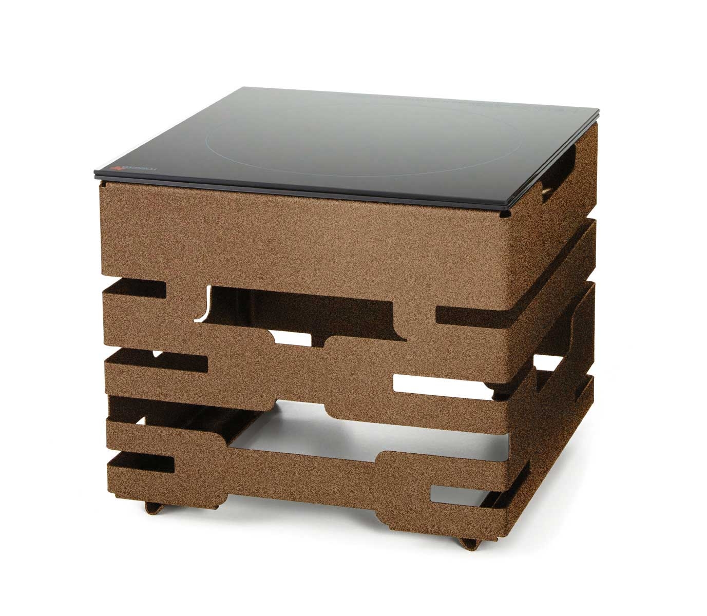 Rosseto Multi-Chef 120V 60H SGL Touch Top Induction Heater with Bronze Matte Base, 11.75 x 11.75 x 10.4 inch