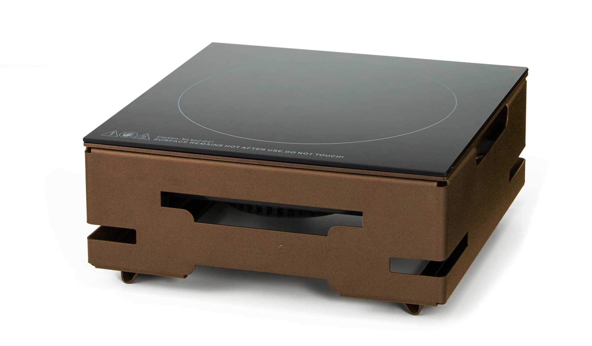 Rosseto Multi-Chef 120V 60H SGL Touch Top Induction Heater with Bronze Matte Base, 11.75 x 11.75 x 5 inch