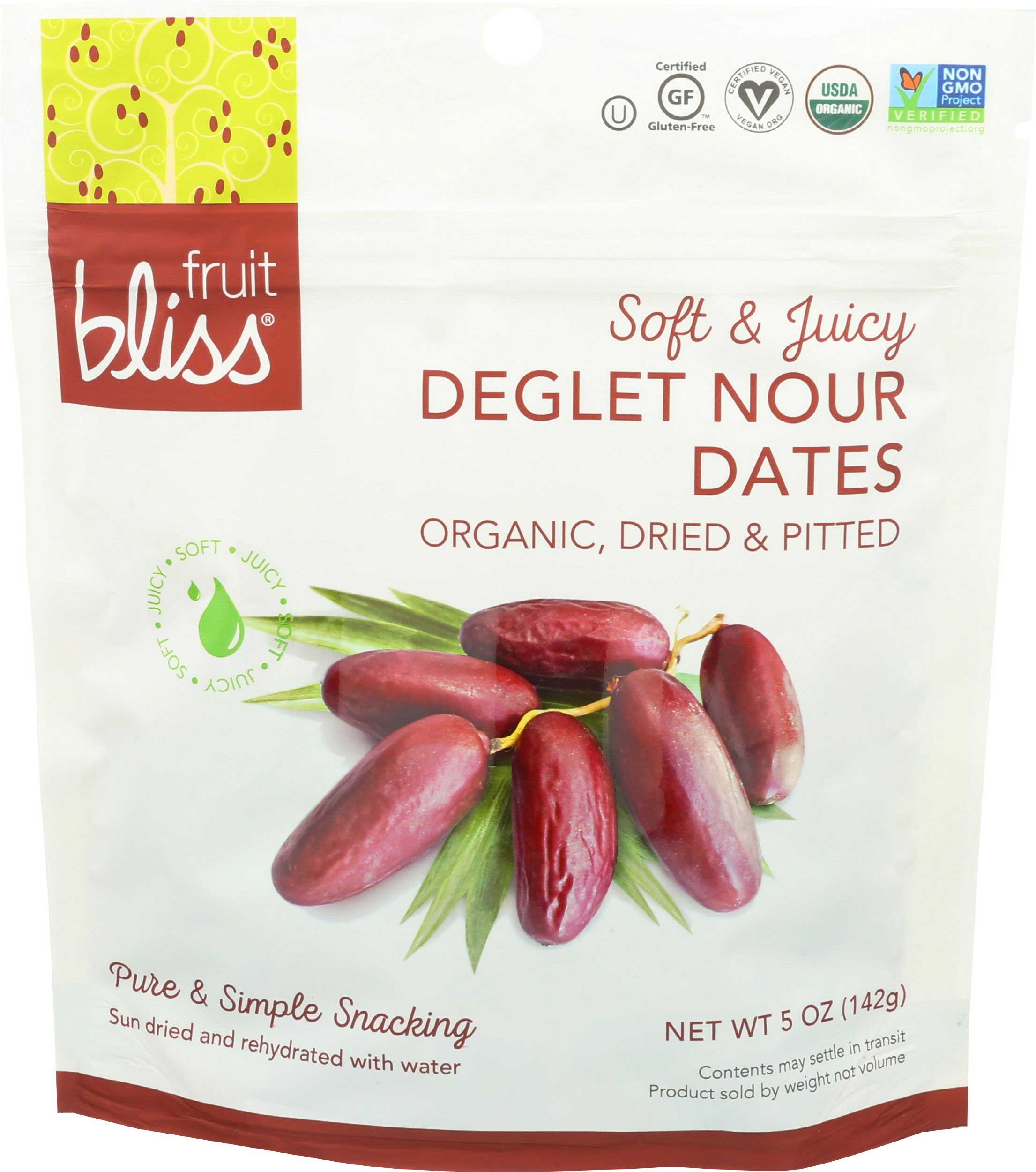 Fruit Bliss Organic Dried and Pitted Deglet Nour Dates, 5 Ounce -- 6 per case