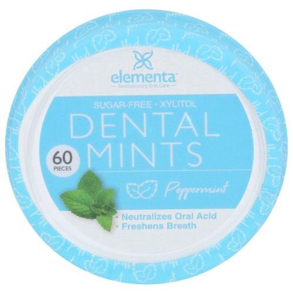 Elementa Silver Peppermint Dental Mints, 60 count -- 10 per case