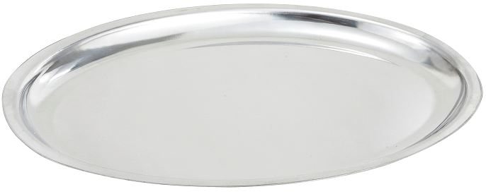 Winco Stainless Steel Oval Sizzling Platter, 11 inch.