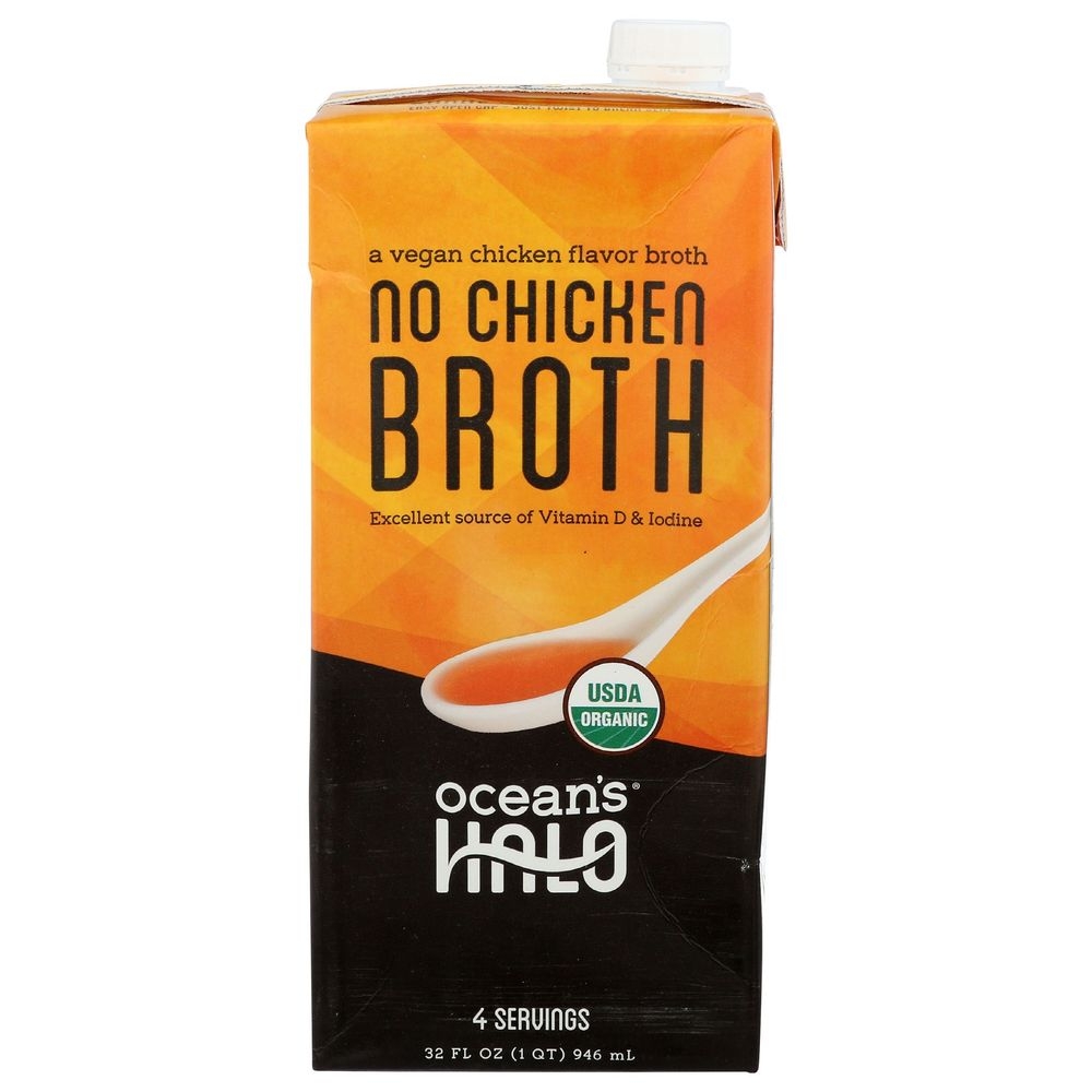 Oceans Halo Organic No Chicken Broth, 32 Fluid Ounce -- 6 per case