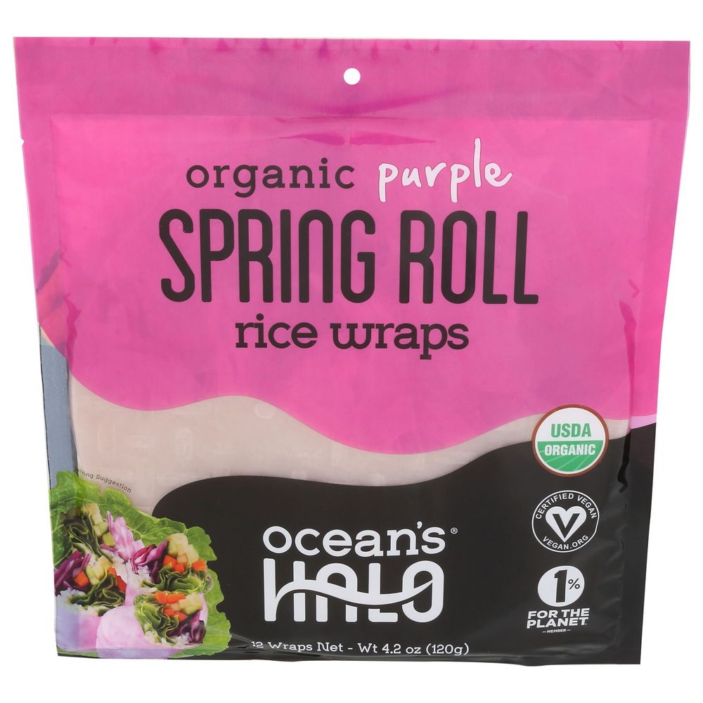 Oceans Halo Organic Purple Spring Roll Rice Wrap, 4.2 Ounce -- 12 per case
