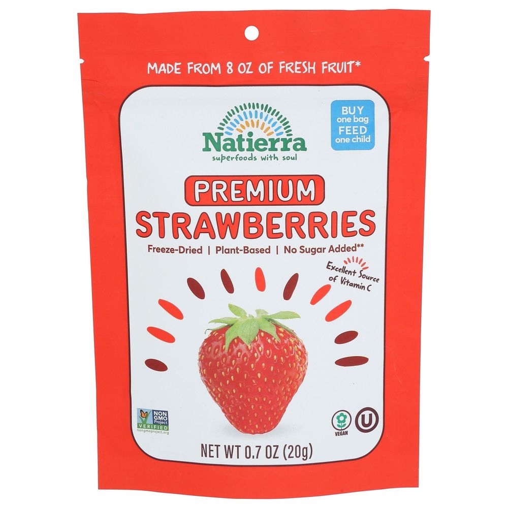Natierra Freeze Dried Premium Strawberries, 0.7 Ounce -- 8 per case