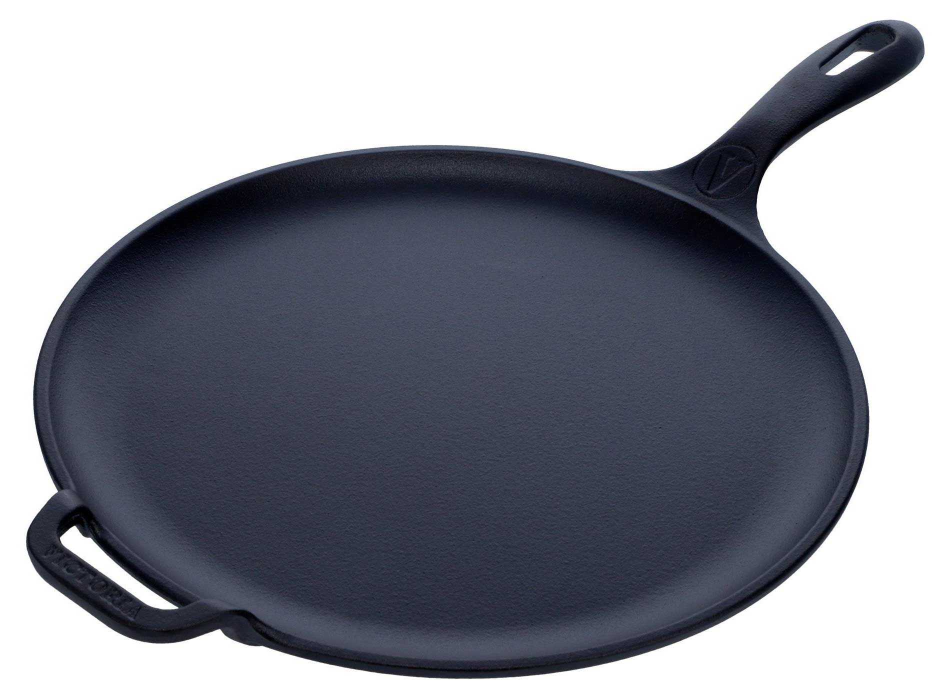 Victoria 12 inch Comal with Long Handle and Helper Handle -- 4 per case