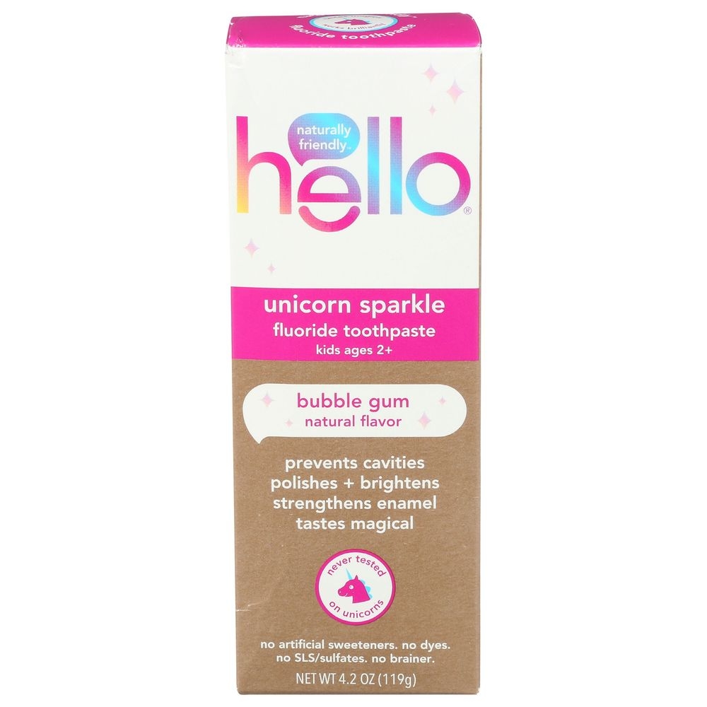 Hello Unicorn Sparkle Fluoride Toothpaste for Kids, 4.2 Ounce