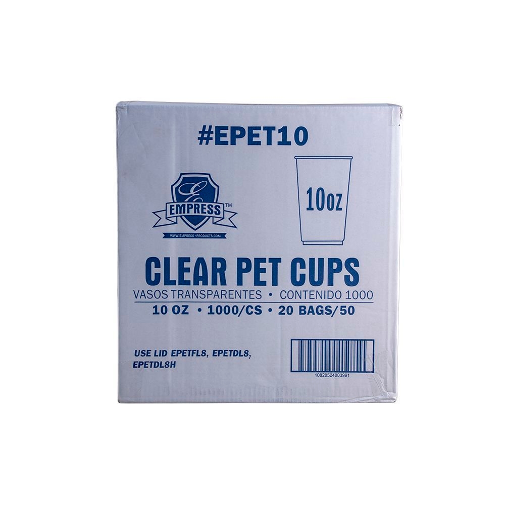 Empress PET Clear Cup, 10 Ounce Capacity -- 1000 per case