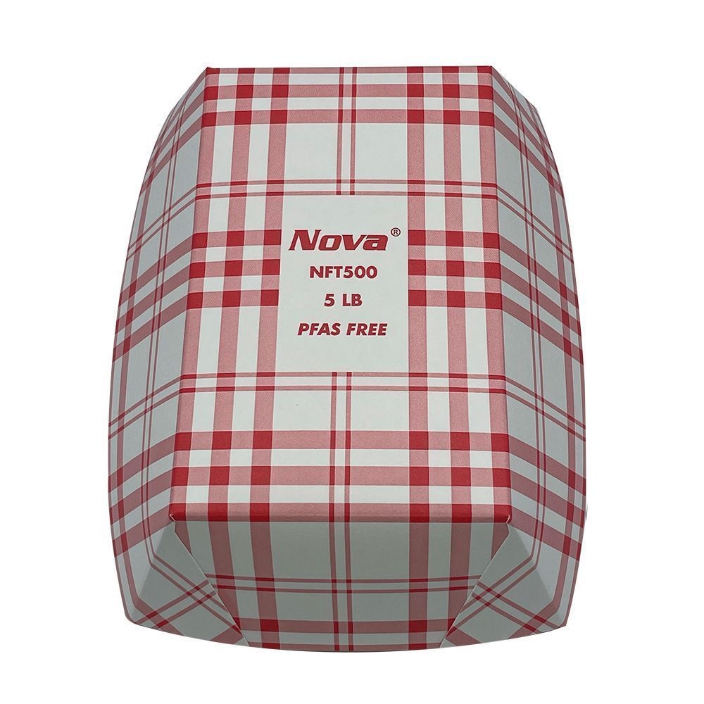 Nova PFAS Free Red Plaid Food Tray, 5 Pound Capacity -- 500 per case