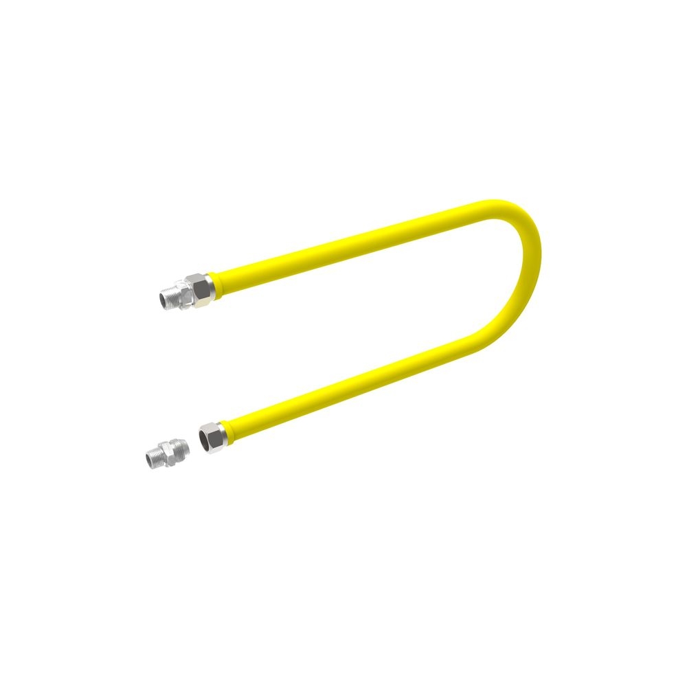 Krowne Royal Series 0.5 inch Stationary Gas Connector in Poly Bag, 48 inch Long