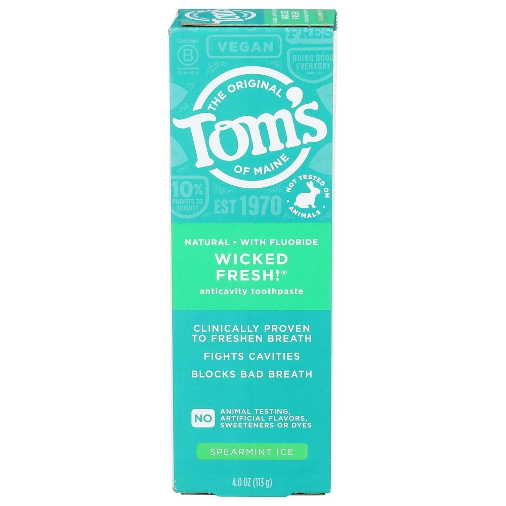 Toms Of Maine Wicked Fresh Spearmint Ice Natural Fluoride Toothpaste, 4 Ounce