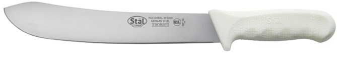 Winco White Polypropylene Handle Stal Stamped Butcher Knife, 10 inch Length -- 36 per case