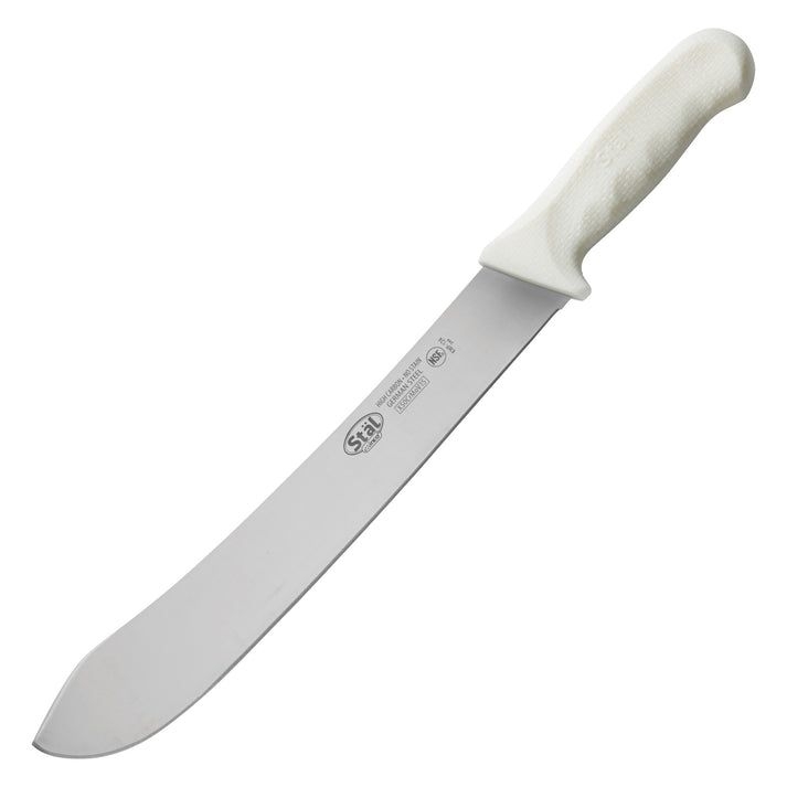 Winco White Polypropylene Handle Stal Stamped Butcher Knife, 12 inch Length -- 36 per case