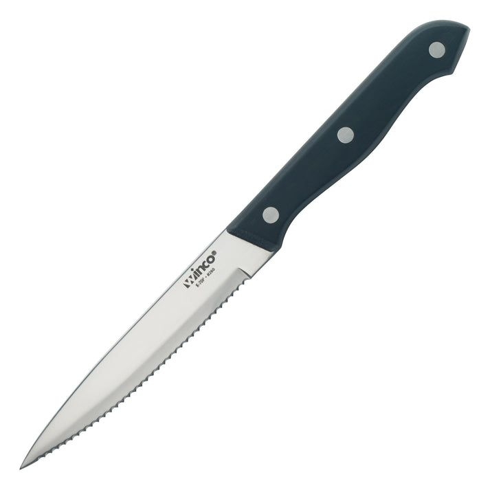 Winco Pointed Tip Steak Knife with Solid POM Handle, 5 inch Blade -- 288 per case