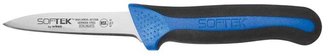 Winco SofTek Paring Knives with Soft Grip Handle, 3 1/4 inch Length - 2 pieces per pack -- 36 packs per case