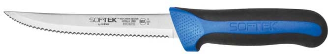 Winco SofTek Serrated Edge Utility Knife with Soft Grip Handle, 5 1/2 inch Length -- 36 per case