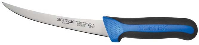 Winco SofTek Curved Boning Knife with Soft Grip Handle, 6 inch Length -- 36 per case