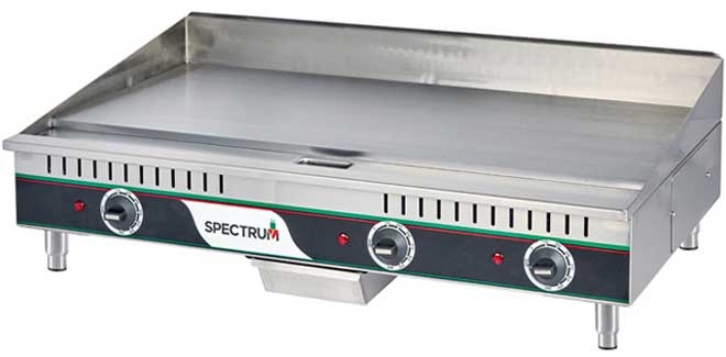 Winco Spectrum 208/240 Volt Two Heat Zones Countertop Electric Griddle, 36 x 21 3/4 x 12 7/8 inch -- 1 set