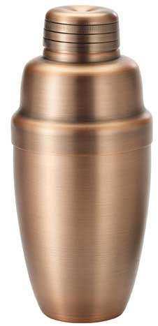 Winco After5 Heavyweight 18/8 Stainless Steel Antique Copper Finish 3-Piece Bar Shaker Set, 16 Ounce -- 48 per case