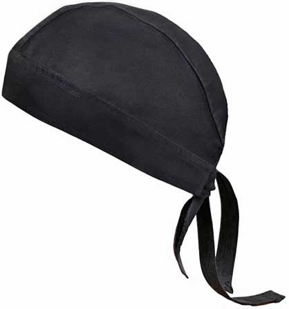 Winco Signature Chef Black Adjustable Tie Back Head Wrap -- 96 per case