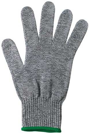 Winco Gray Medium Antimicrobial Cut Resistant Gloves with Green Wristband -- 120 per case