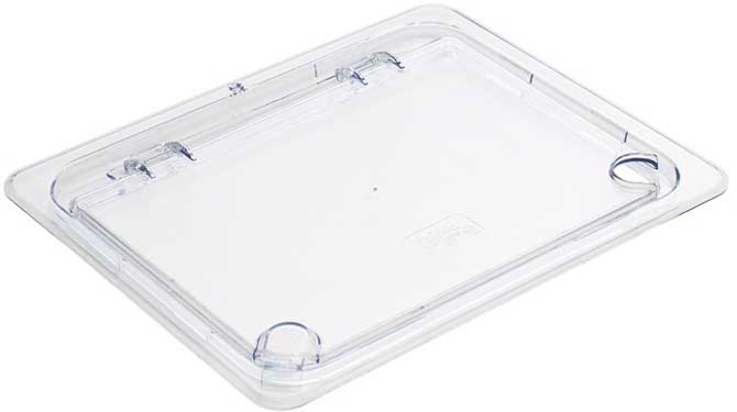 Winco Clear Polycarbonate Peg Hole Notched Hinged Cover for SP7202/7204/7206/7208 Half Size Steam Pan -- 48 per case