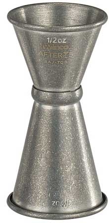 Winco After5 18/8 Stainless Steel Crafted Steel Finish Jigger with Inner Marking Lines, 1/2 x 3/4 Ounce -- 120 per case