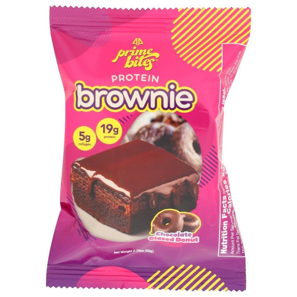 Prime Bites Protein Brownie Glazed Chocolate Donut, 2.29 Ounce -- 12 per case
