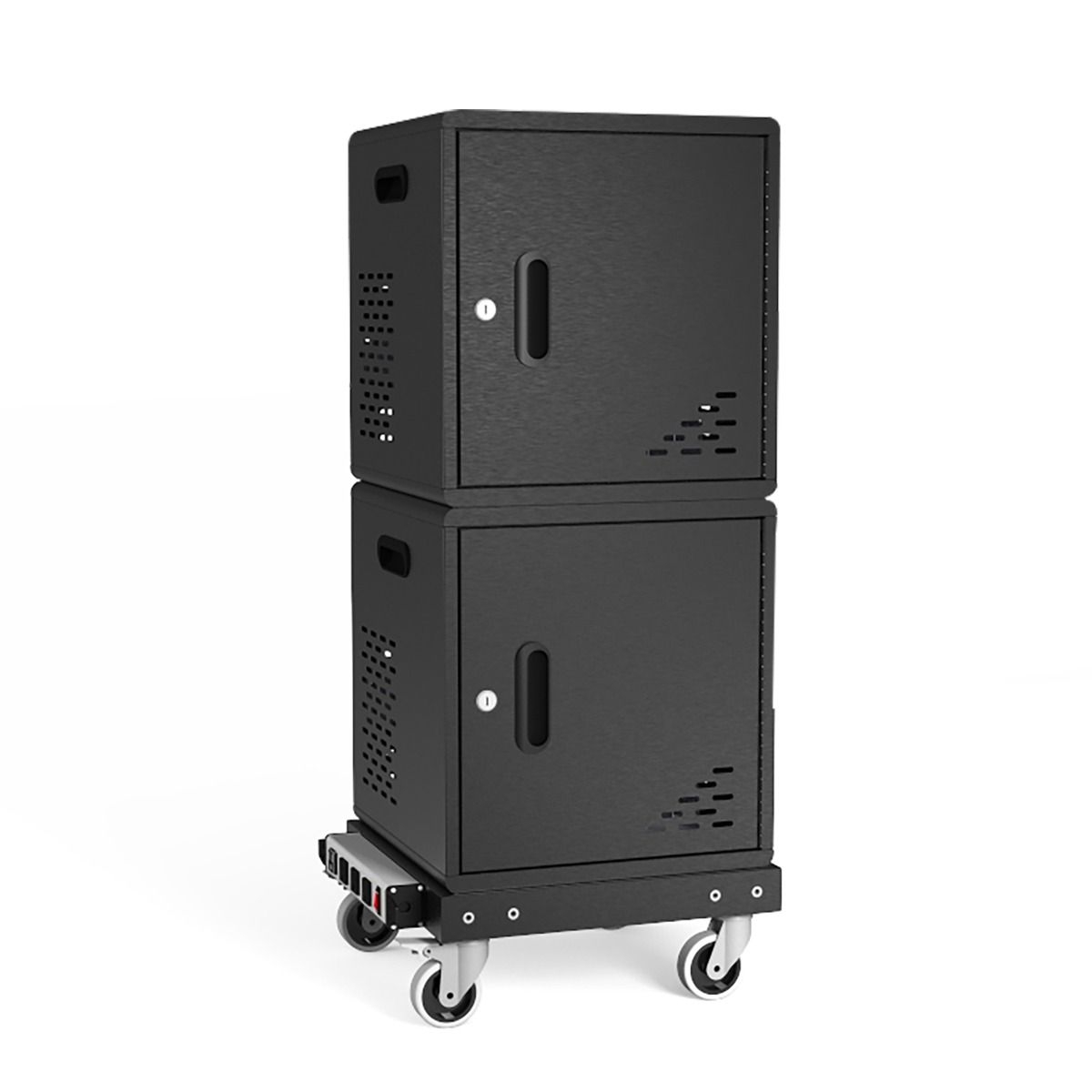 Luxor Black 20-Device Modular Charging Cart, 17 x 15.5 x 39.5 inch