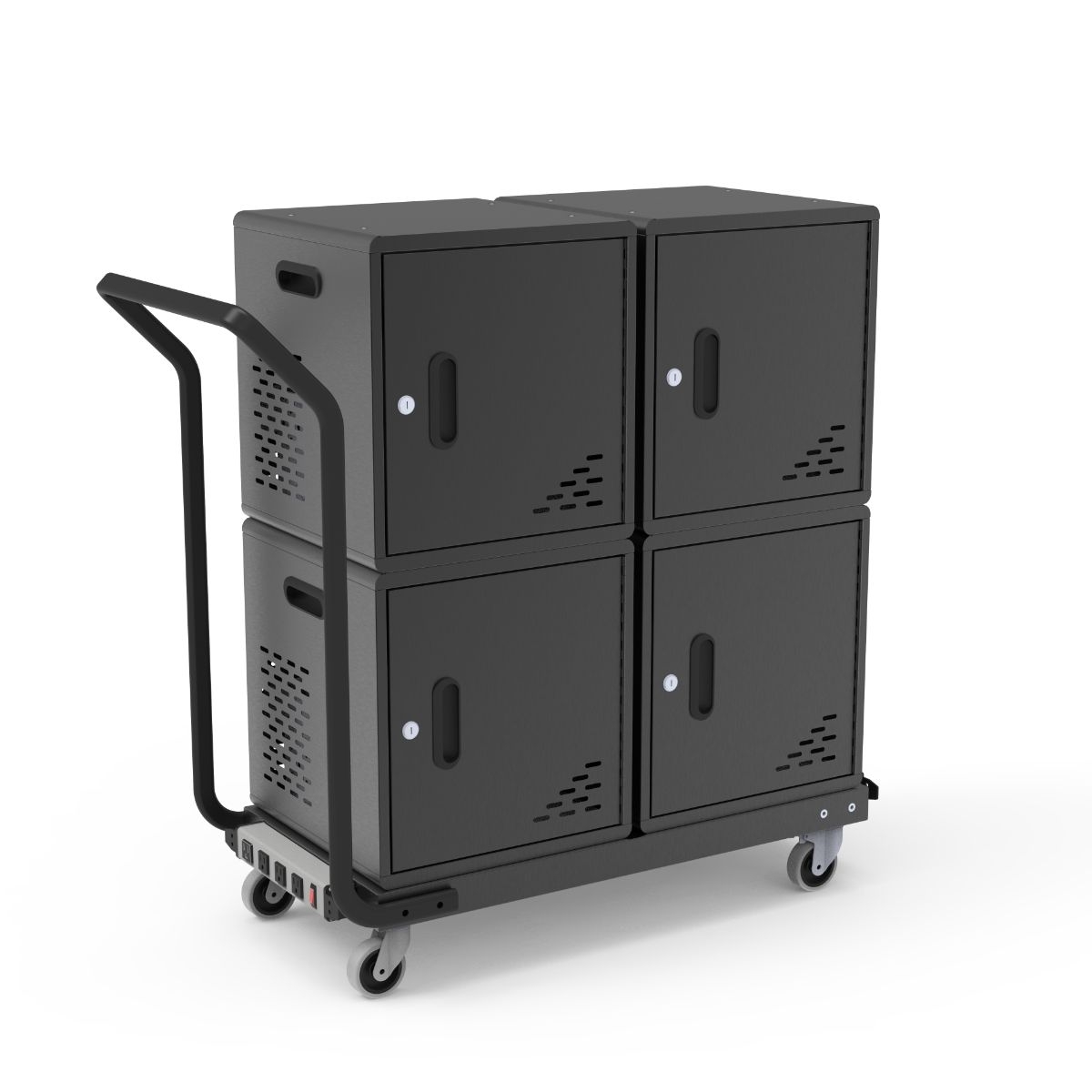 Luxor Black 40-Device Modular Charging Cart, 39 x 15.5 x 39.5 inch