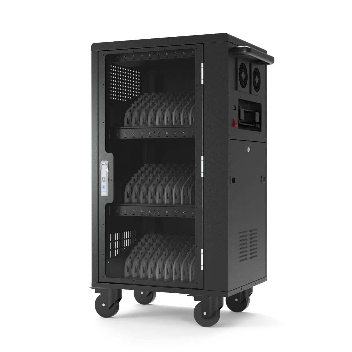 Luxer 30-Laptop/Tablet USB-C Charging Cart, 25.6 x 18 x 44 inch