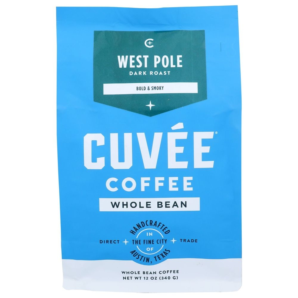 Cuvee Coffee West Pole Whole Bean Dark Roast Coffee, 12 Ounce -- 6 per case
