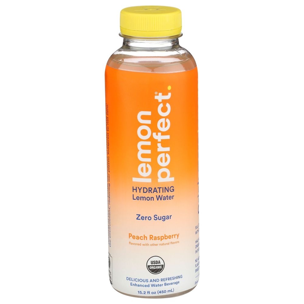 Lemon Perfect Hydrating Zero Sugar Peach Raspberry Water, 15.2 Ounce -- 12 per case