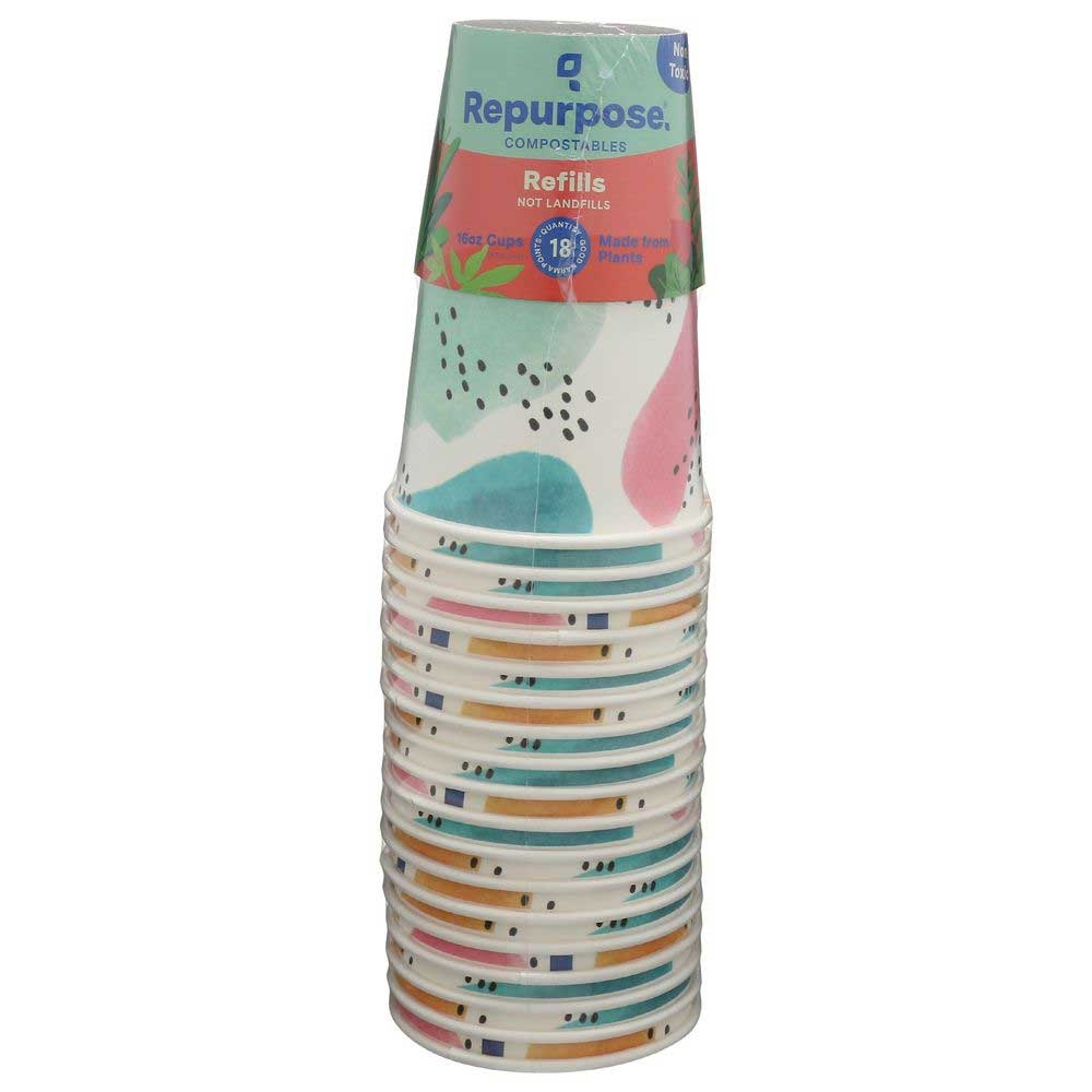 Repurpose Compostable Cup, 16 Ounce - 18 count per pack -- 12 packs per case