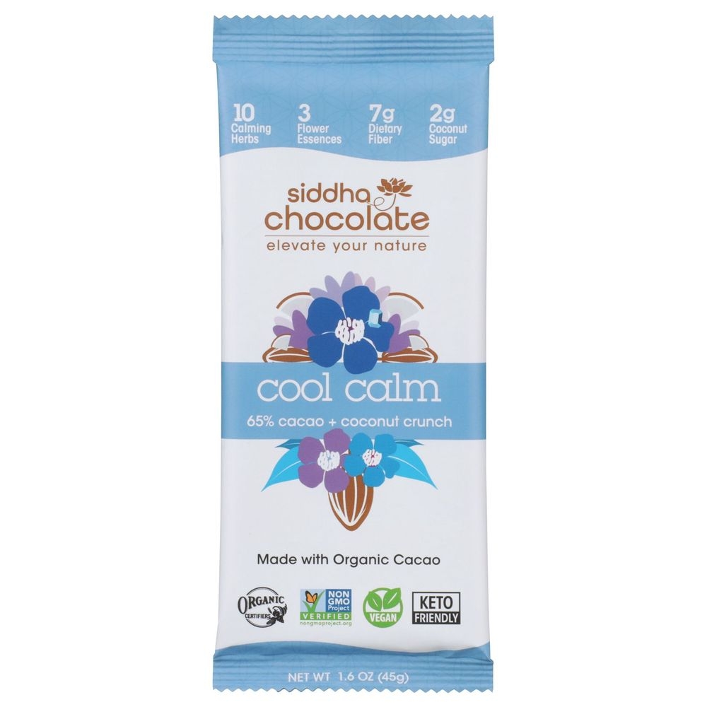Siddha Organic Cool Calm Chocolate Bar, 45 Gram -- 6 per case
