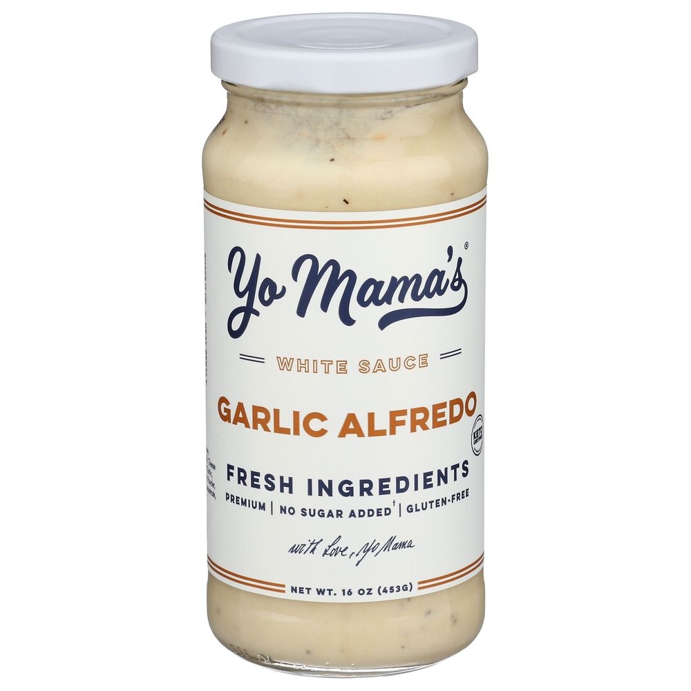 Yo Mamas Foods Roasted Garlic Alfredo Sauce, 16 Ounce -- 6 per case