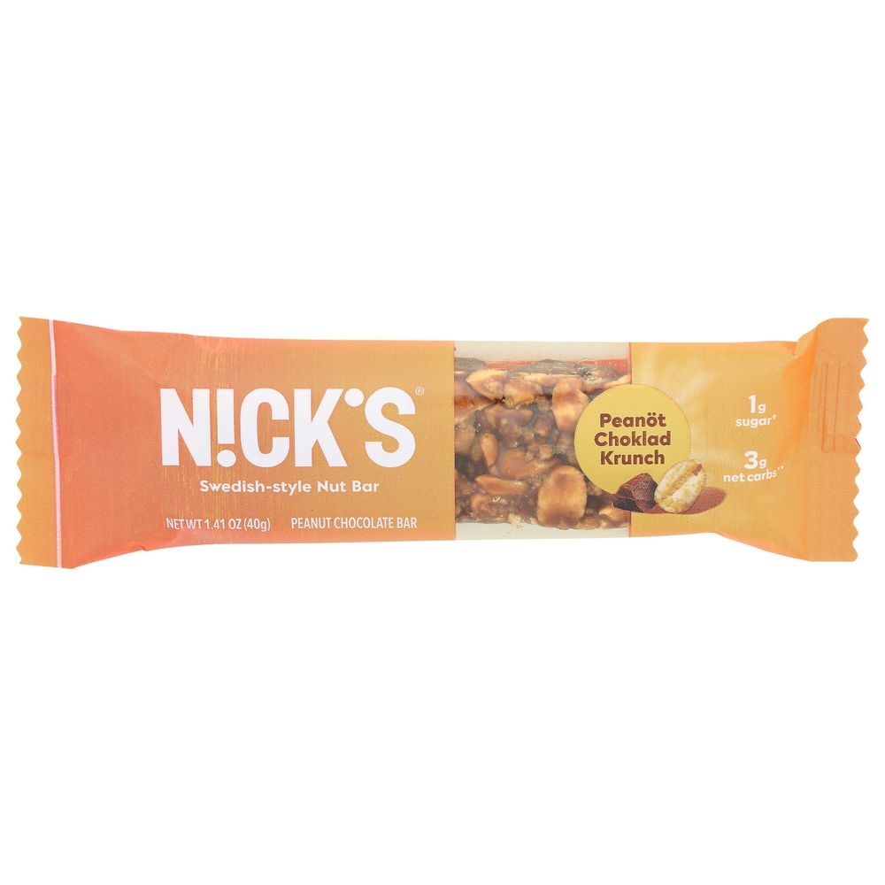 Nicks Peanot Choklad Krunch Bar, 1.41 Ounce -- 12 per case