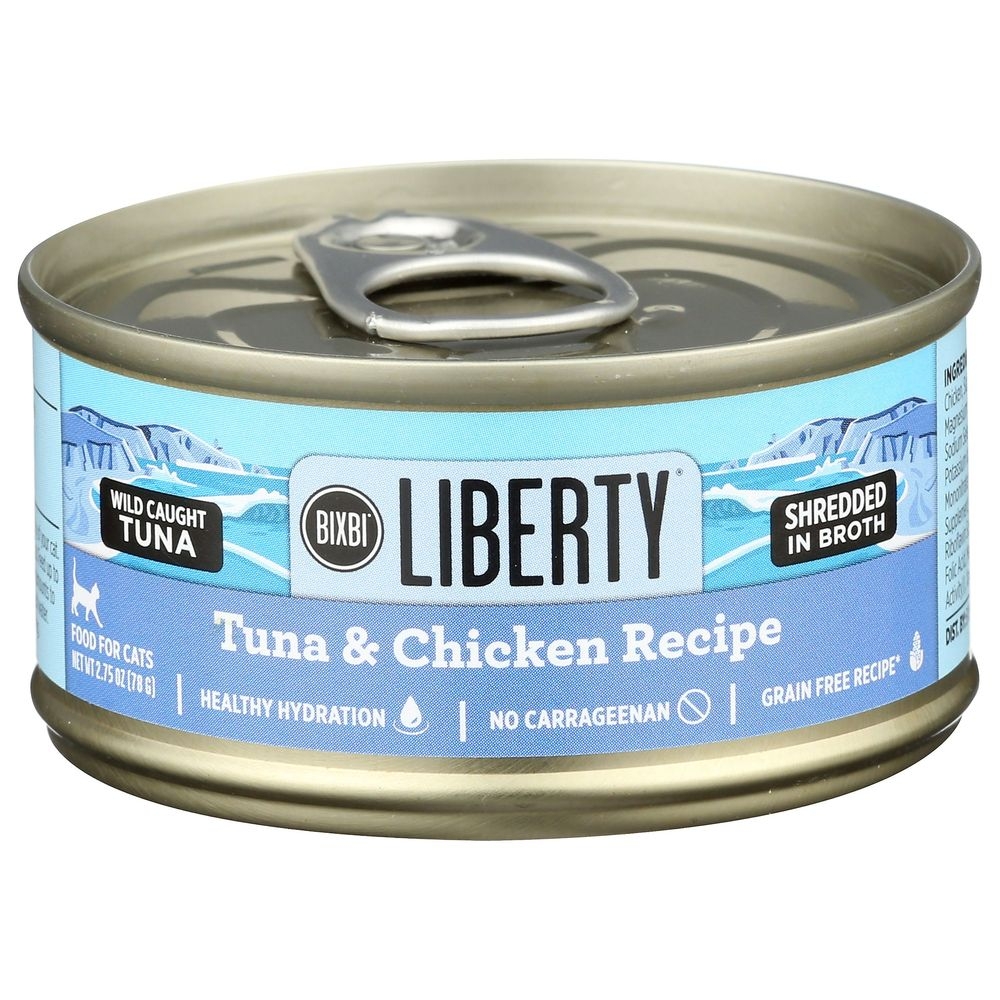 Bixbi Liberty Shredded Tuna and Chicken Recipe Wet Cat Food, 2.75 Ounce -- 24 per case