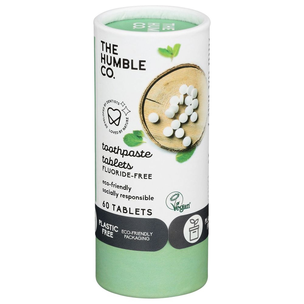The Humble Co Fluoride Free Toothpaste Tablets, 60 count -- 6 per case