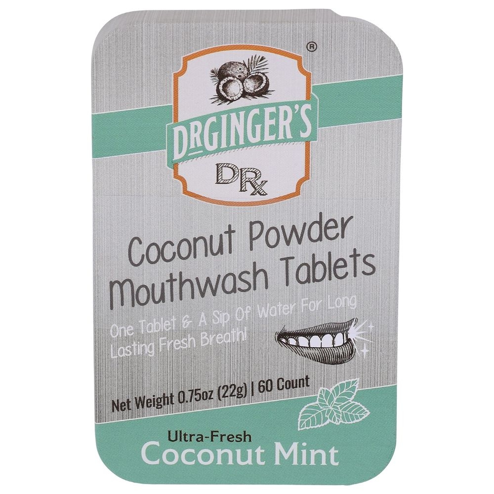 Dr. Gingers Coconut Powder Mouthwash Tablet, 0.75 Ounce -- 6 per case