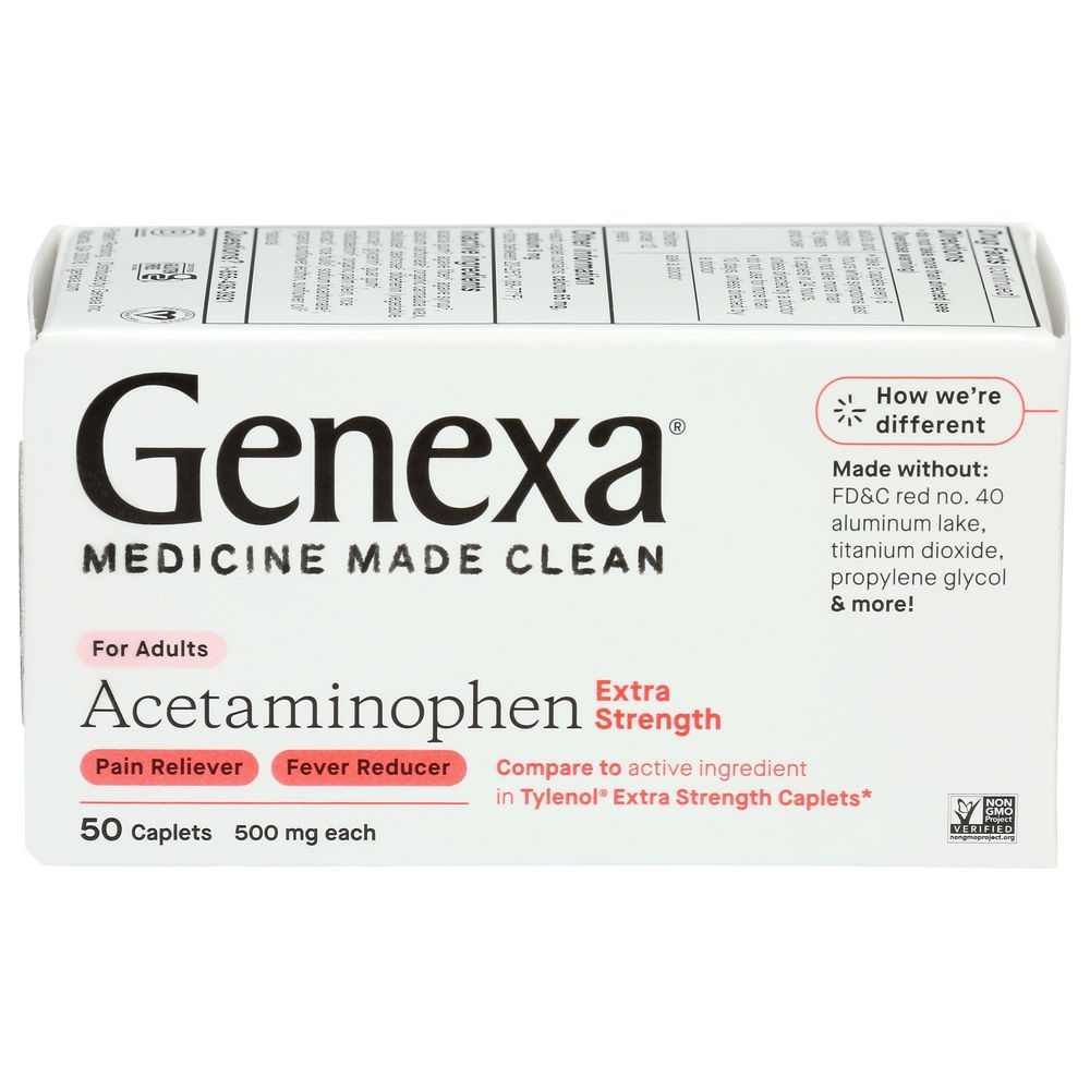 Genexa Acetaminophen Extra Strength Caplets, 50 count