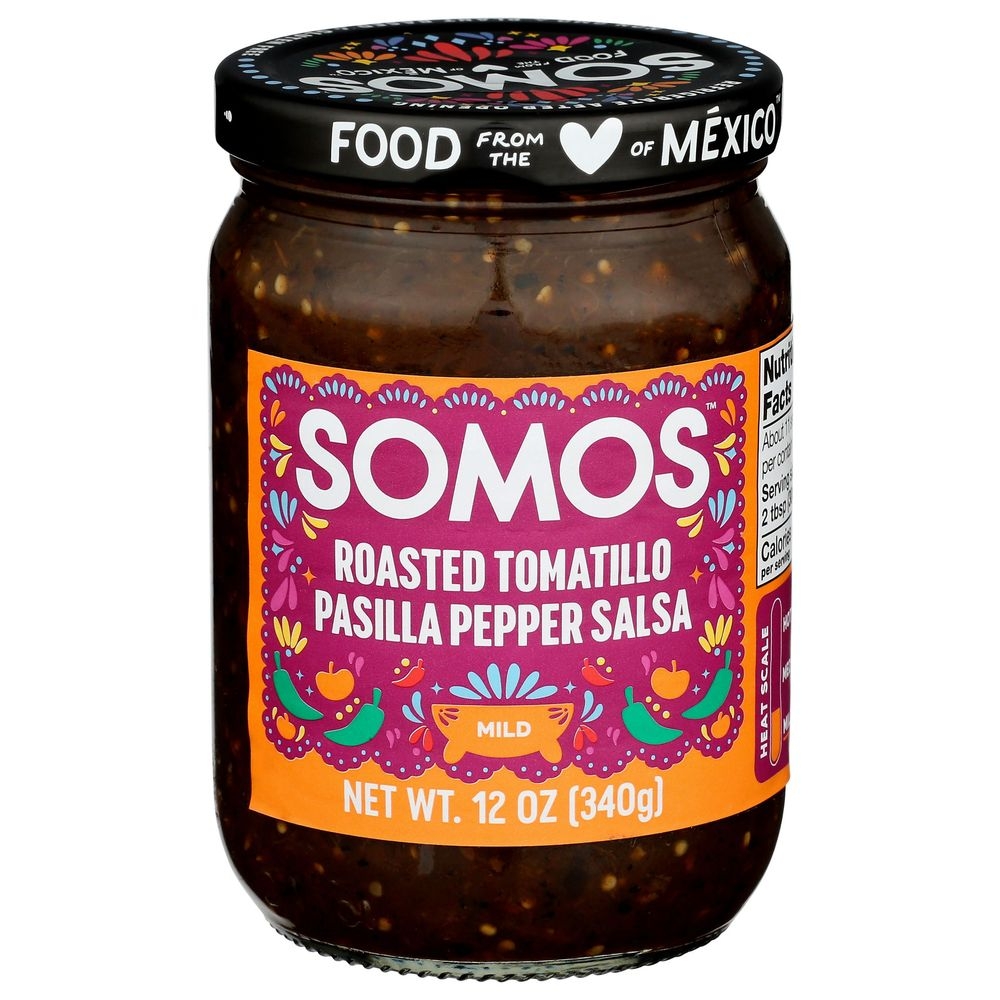 Somos Roasted Tomatillo Pasilla Pepper Salsa, 12 Ounce -- 6 per case