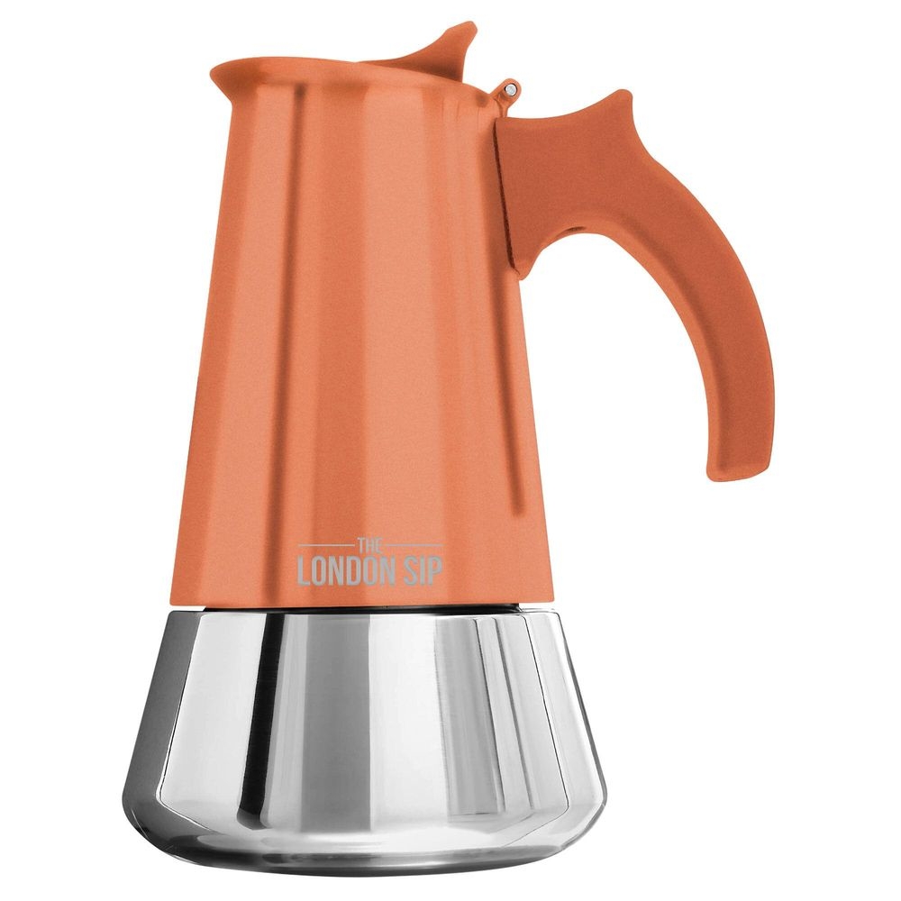 London Sip Stainless Steel Copper Stovetop 10 Cup Espresso Maker