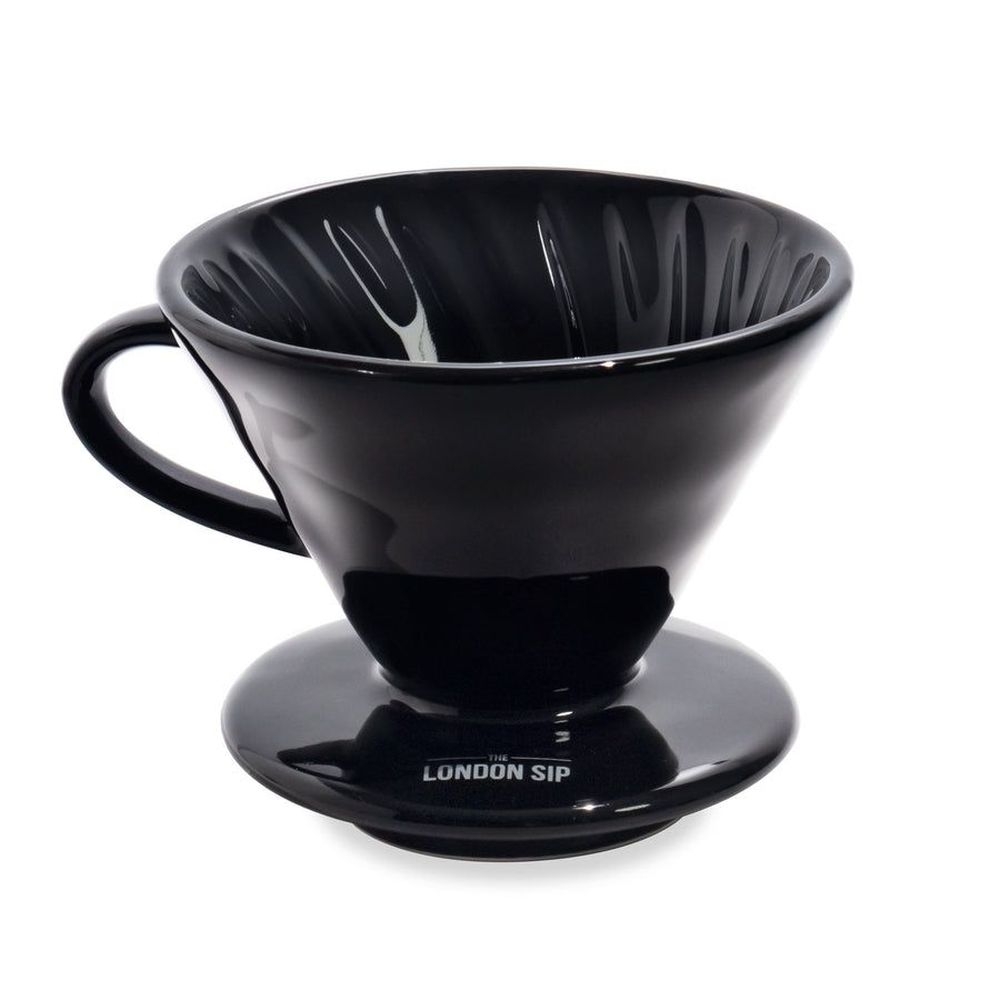 London Sip 1-2 Cup Black Ceramic Coffee Dripper