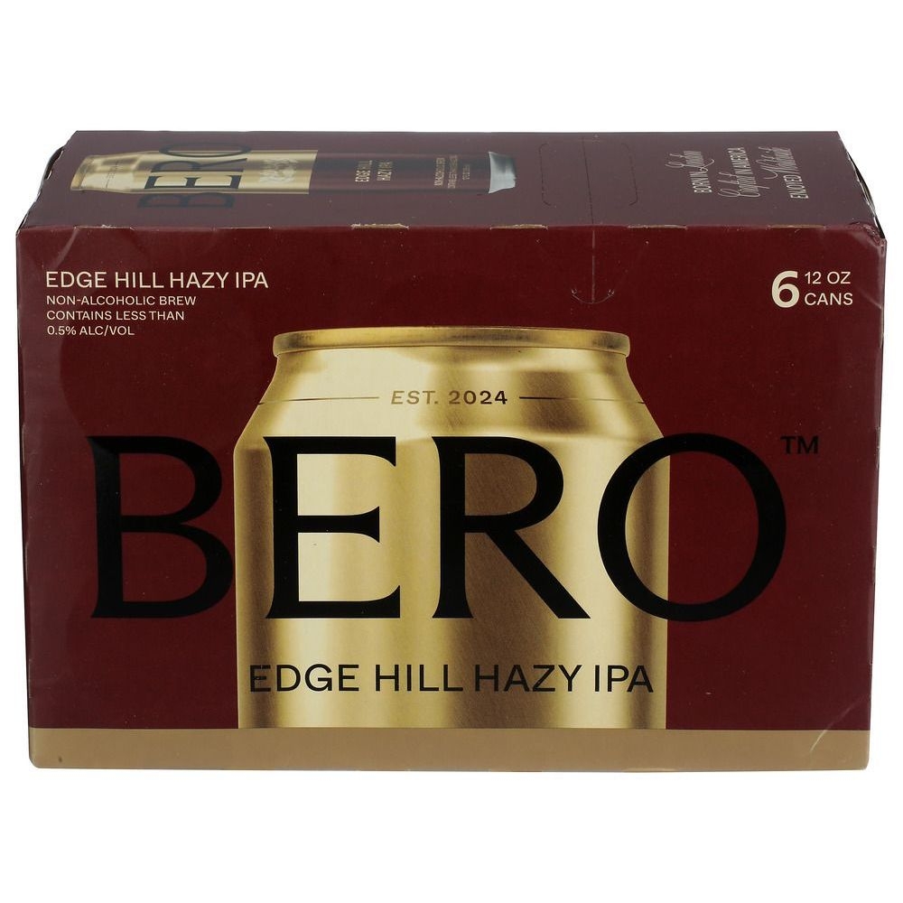 Bero Brewing Edge Hill Hazy IPA Non Alcoholic Beer, 72 Fluid Ounce -- 4 per case