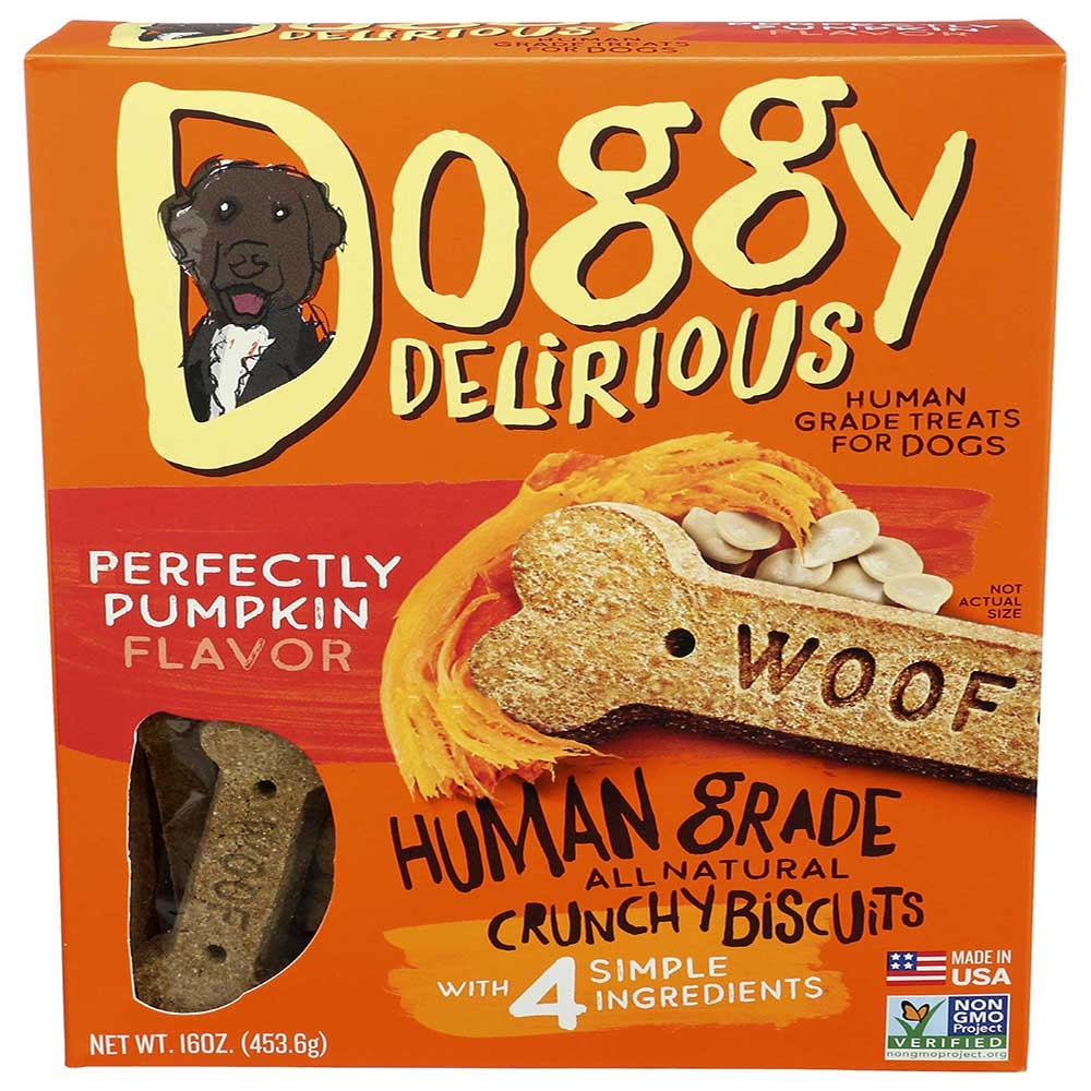 Doggy Delirious Perfectly Pumpkin Bone Dog Treats, 16 Ounce -- 6 per case