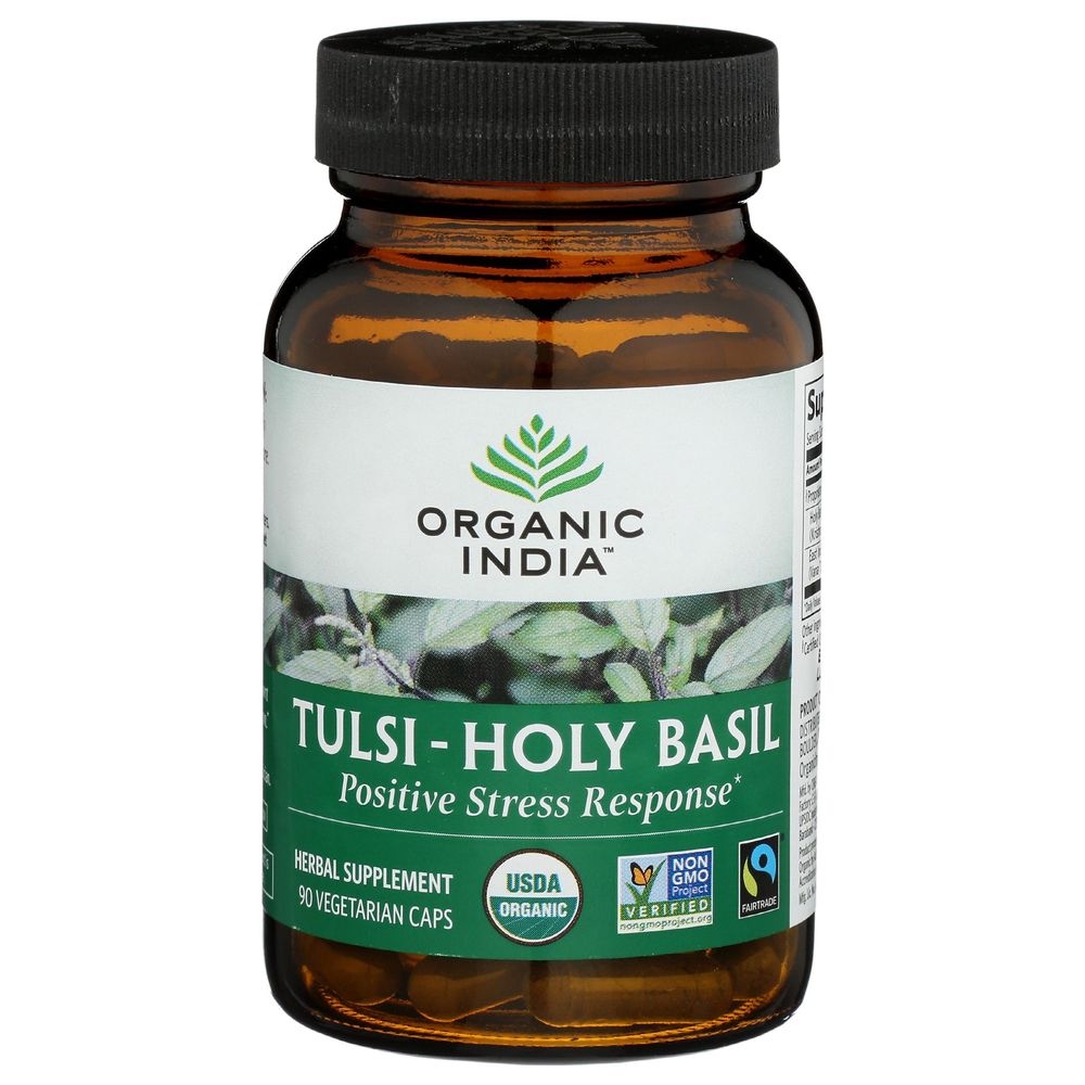 Organic India Tulsi Holy Basil Vegetarian Capsules, 180 count