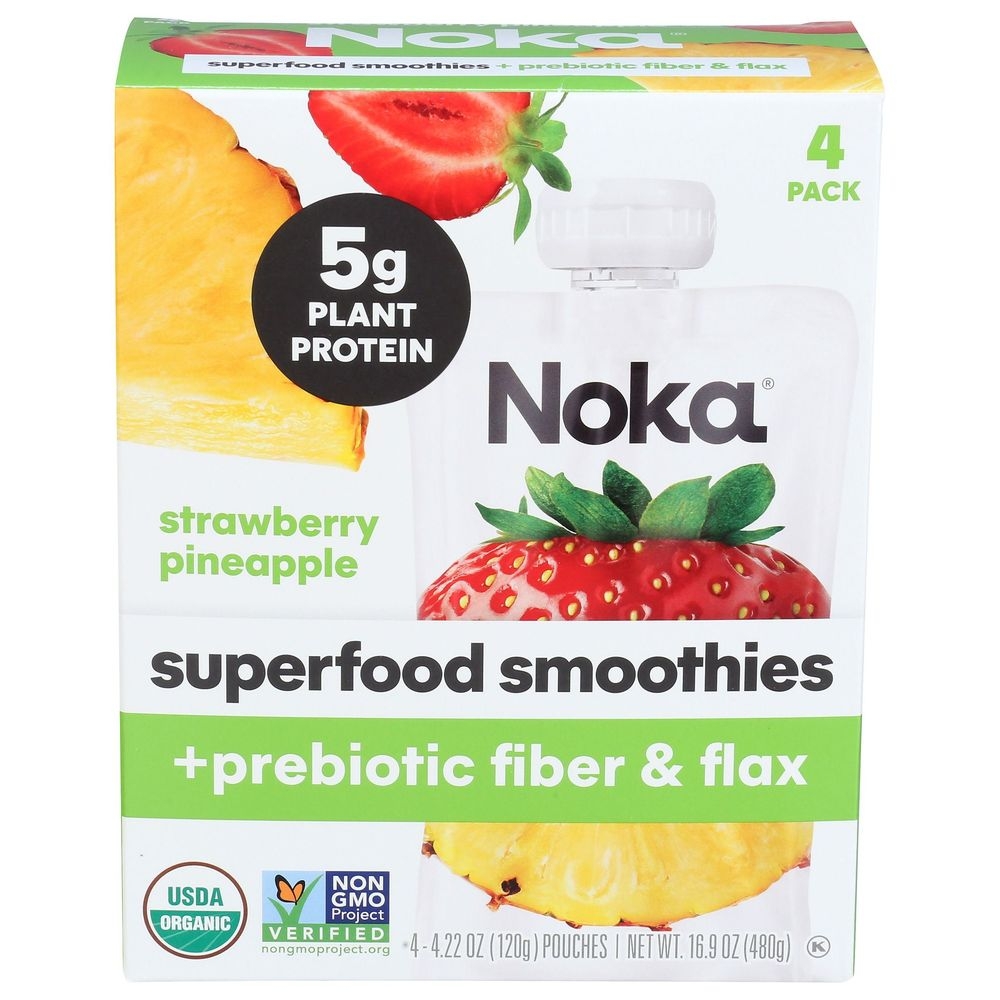 Noka Strawberry Pineapple Smoothie, 16.9 Ounce -- 6 per case