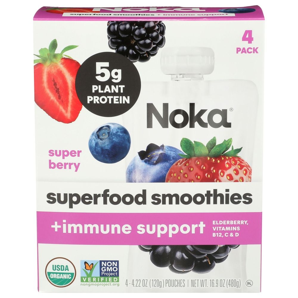 Noka Organic Super Berry Smoothie, 16.9 Ounce -- 6 per case